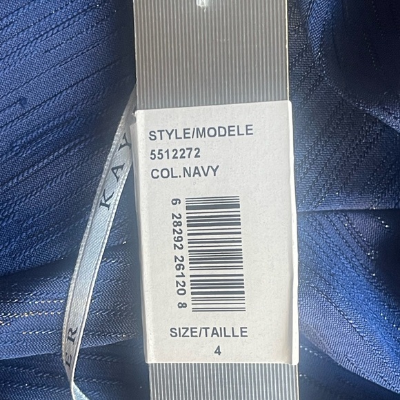 New! Kay Unger New York NavyBlue V Neck long dress size 4 - Picture 11 of 14